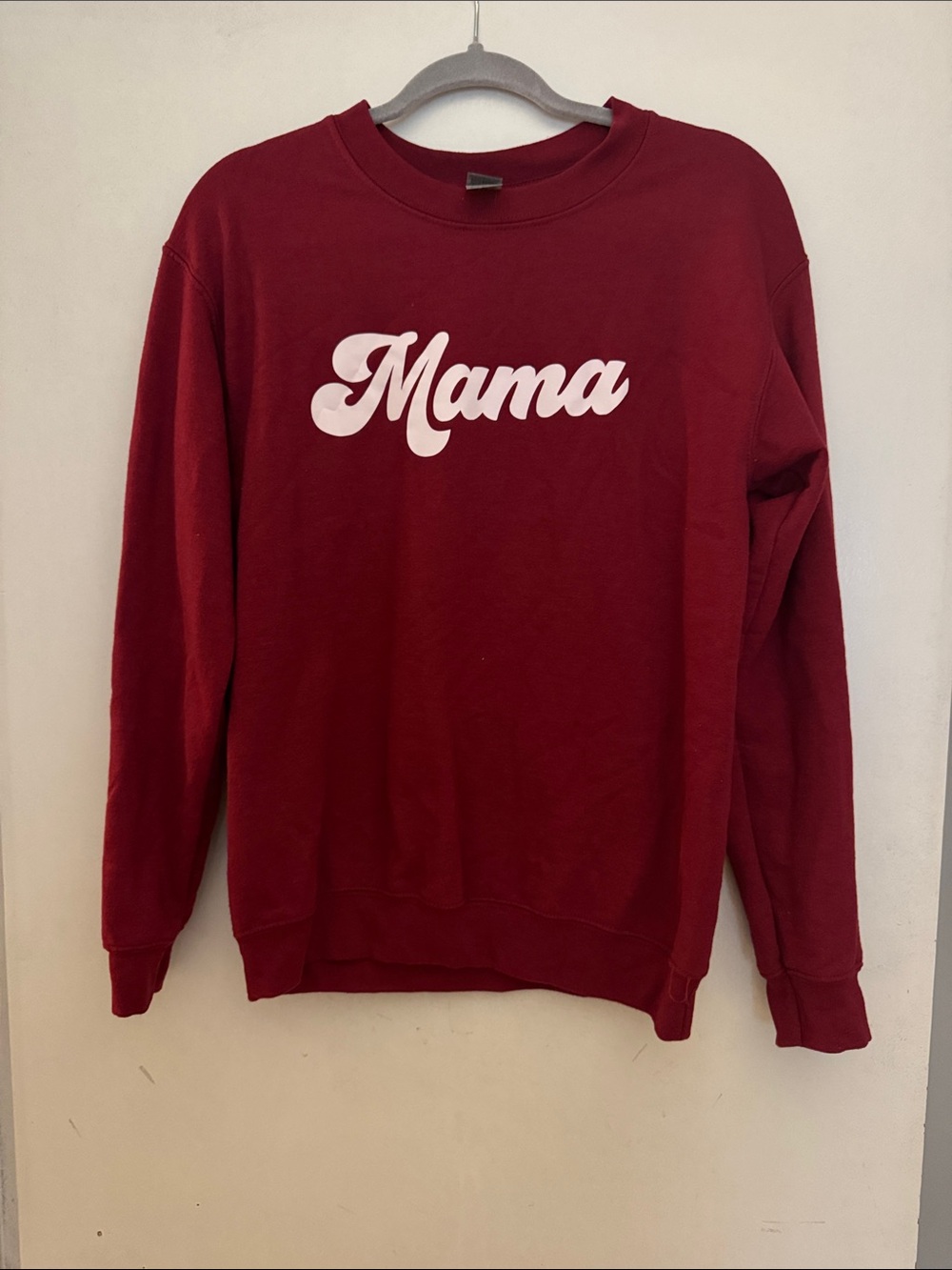 Mama Graphic Crewneck Sweater - Burgundy